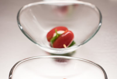 Mozzarella s cherry rajčetem ve skleněné misce